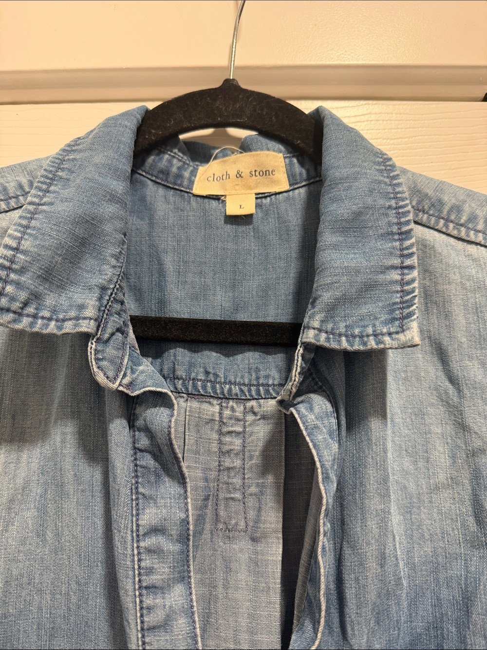 Cloth & Stone Chambray Shirt - Blue Large - Picture 3 of 6